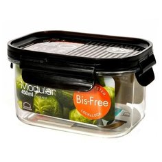 LocknLock Контейнер Modular 0.45 л. LBF402, 7.5x13.6 см, прозрачный/черный