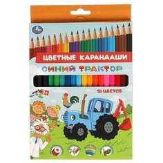 Цветные карандаши Умка "Синий Трактор" 18 цветов, шестигранные