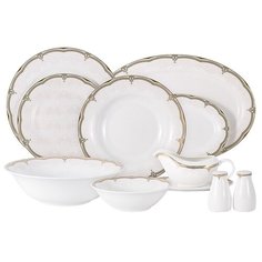 Обеденный сервиз "Вивьен" на 6 персон, 27 предметов, костяной фарфор, цвет белый, Anna Lafarg Emily, AL-18-129_27- E5
