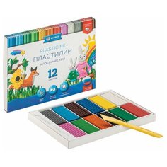 Пластилин 12 цветов Глобус, 240г, 10 уп. (ПЛ12-06К)