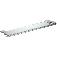 Полка стеклянная с бортиком RUSH Luson LU16611 Хром