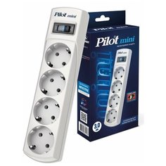 Сетевой фильтр PILOT mini 3м (4 розетки) белый (коробка)