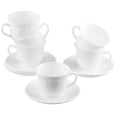 Чайный сервиз Luminarc Trianon E8845, 6 персон, 12 предм., белый
