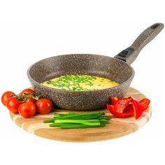 Сковорода глубокая 22 см Elan Gallery гармония вкуса Коричневый опал без крышки съёмная ручка