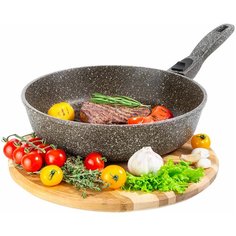Сковорода - гриль круглая гармония вкуса "Коричневый опал", 26 см Elan Gallery