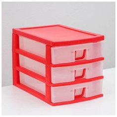 Комод Мини 3, 3 ящ., 19,5х27x20 см, Милих пластик