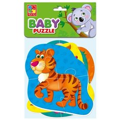 Мягкие пазлы Baby puzzle "Тигренок и друзья" 4 картинки, 13 эл VT1106-71 Vladi Toys