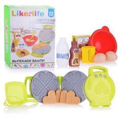 Набор продуктов с посудой S+S Toys Выпекаем вафли 200152146 зеленый/красный/коричневый