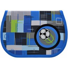 TIGER FAMILY Пенал Joy Collection Football Blast (1908E/B/TG), синий/серый