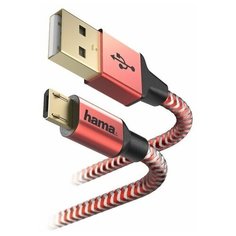 Кабель HAMA USB - microUSB (00178288) 1.5 м, красный