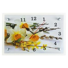 Часы настенные, серия: Цветы, "Первые цветы", 20х30 см, микс Сюжет