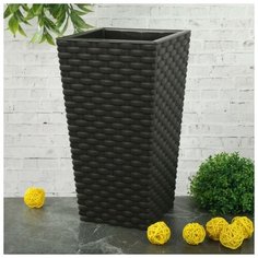 Кашпо со вставкой «Ротанг», вставка 1,5 л, цвет коричневый Idea (М Пластика)