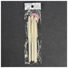 Набор крючков для вязания, d = 7/8/9 мм, 14 см, 3 шт, цвет белый Арт Узор