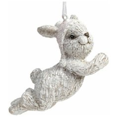 Елочная игрушка Magic Time Зайчик 78138, белый, 7.2 см