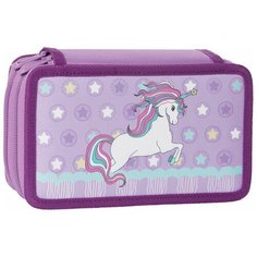 Пенал на 1 молнии TRUSTY Lilac Carnival, 2 отделение, 2 молнии, без наполнения, разм.19x11x5 см Tiger Family