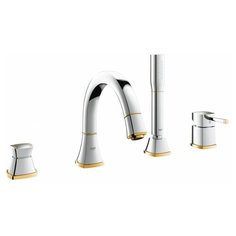 Смеситель для ванны GROHE Grandera (на бортик ванны), хром/золото (19936IG0)