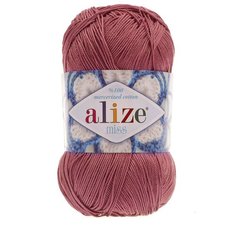 Пряжа для вязания Ализе Miss (100% мерсеризиванный хлопок) 5х50г/280м цв. 468 увядшая роза Alize
