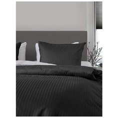 Постельное белье GoodNight Страйп-сатин дуэт (с нав. 50х70) черный