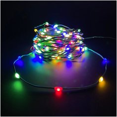 Гирлянда Luca Lighting Нить Капли 85445 85449, 750 см, 100 ламп, мультиколор/зеленый провод