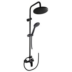 Смеситель RAV Slezаk Colorado для душа с керамическим переключателем,душ.штангой, ручная лейка,верхний душ,черный/хром матный