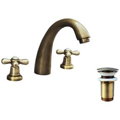 Смеситель RAV Slezаk Morava retro для умывальника, на три отверстия, донный клапан