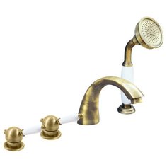 Смеситель RAV Slezаk Labe для ванной на 4-е отверстия, переключатель керамический бронза