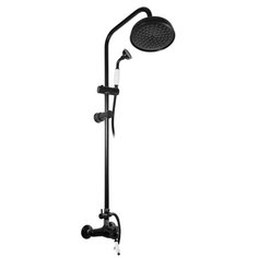 Смеситель RAV Slezаk Labe для душа с керамическим переключателем,душ. штангой 1300mm, ручная лейка,верхний душ 20см,душевой шланг 1,5м , металлический, двойной оплетки