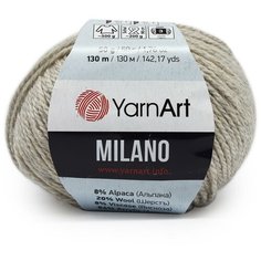 Пряжа YarnArt "Milano", 50 грамм, 130 метров, цвет: 870 молочный (10 мотков) (количество товаров в комплекте: 10)