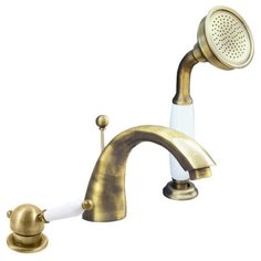 Смеситель RAV Slezаk Labe для ванной на 3 отверстия, переключатель керамический бронза