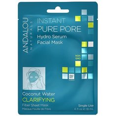 Andalou Naturals Instant Pure Pore Hydro Serum Facial Mask Coconut Water Clarifying маска-сыворотка очищающая с кокосовой водой, 18 мл