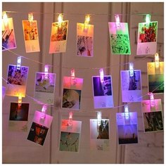 Новогодняя светодиодная гирлянда 4 м Прищепки цветной Baziator