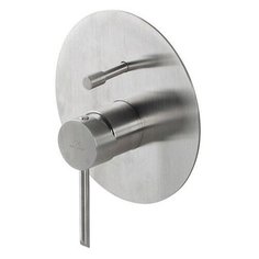 NK ROUND INOX Внешняя часть смесителя для ванны/душа, однорычажного, брашированная нержавеющая сталь Noken