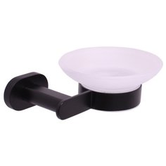 Мыльница стеклянная с настенным держателем, чёрный матовый, RAV-SLEZAK, YUA0300CMAT