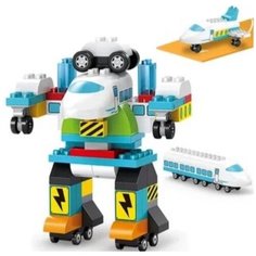 Конструктор детский/ совместим с лего lego duplo/ Трансформер робот-поезд-самолёт, 71 деталь Jdlt