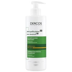 Vichy интенсивный шампунь-уход Dercos Anti-Dandruff против перхоти для нормальных и жирных волос, 390 мл
