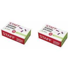 Зажимы для бумаг STAFF, КОМПЛЕКТ 12 шт., 25 мм, на 100 листов, "Триколор", картонная коробка, 226252 (2 набора) 226252-2