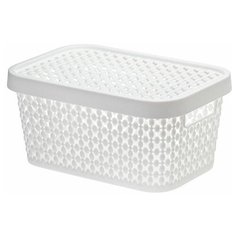 Ящик для хранения с крышкой пирула 90х190х130 (белый) (М2347) (IDEA)