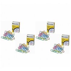 Скрепки большие 50 мм, цветные, 50 шт., в картонной коробке, BRAUBERG, 221533 (4 штуки) 221533-4