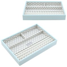 Шкатулка открытая для хранения аксессуаров размера "стандарт" с 4 отделениями голубого цвета, серия - Stackers LC Designs