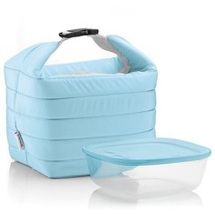 Набор термосумка+контейнер handy малый голубой Guzzini
