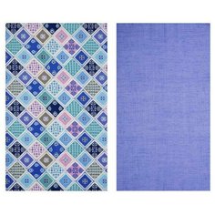 Набор кухонных полотенец "Мари Санна" рогожка 2 штуки, Мозаика Василек; Размер: 73х45 Набор из 2 штук Ночь Нежна