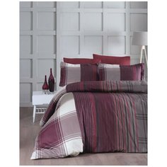 Постельное белье "DO&CO DELUX ROXY" из сатина; арт: 10880-бордовый; размер Евро 4 наволочки