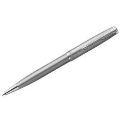 Ручки шариковые подарочные Ручка шариковая Parker "Sonnet Sand Blasted Stainless Steel" черная, 1,0мм, поворот подар. уп.