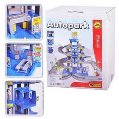Паркинг 4- уровневый с дорогой и автомобилями, синий (в коробке) Полесье