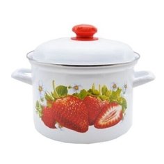 Кастрюля Лысьвенские эмали C-1615АП2/4КРб Сочная клубника 4,5л