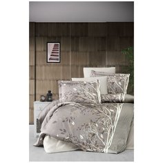 Постельное белье "DO&CO" сатин DELUX; LIVING коричневый; Размер: Евро