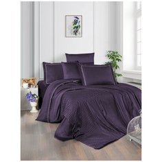 Постельное белье "DO&CO" сатин жаккард; LEXUS DARK баклажан; Размер:Евро