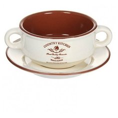 Суповая чашка на блюдце Кухня в стиле Кантри Terracotta TLY923-CK-AL