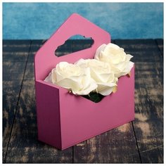 Кашпо деревянное 19.7*6.8*22.8 см Конверт Александр "Классик", ручка односторонняя, бордо Сима ленд