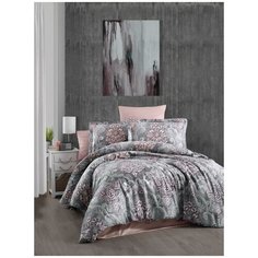 Постельное белье "DO&CO" сатин DELUX; EVONA пудра; Размер: Евро